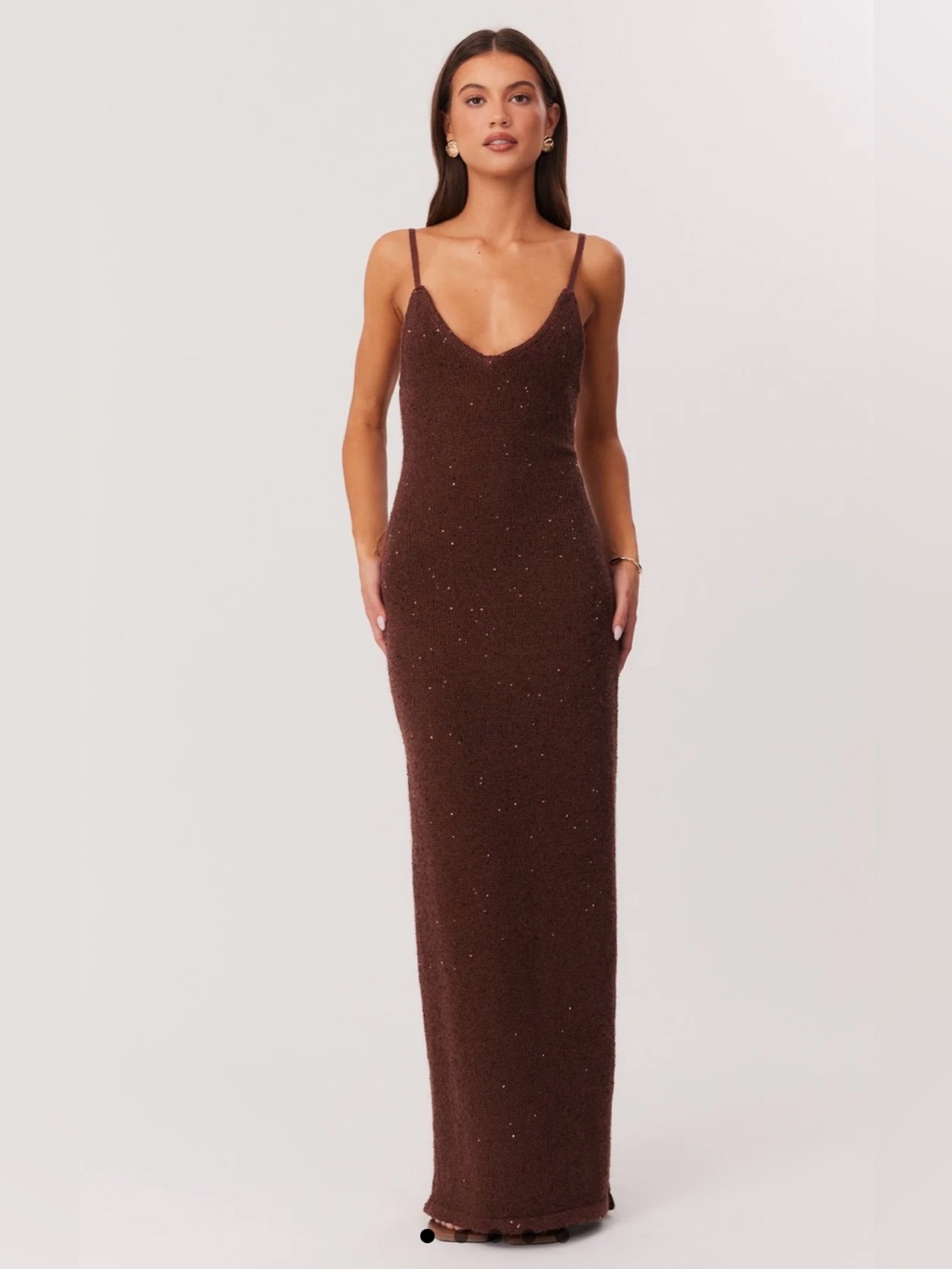 Sndys Azrene Maxi Dress In Brown Nwt